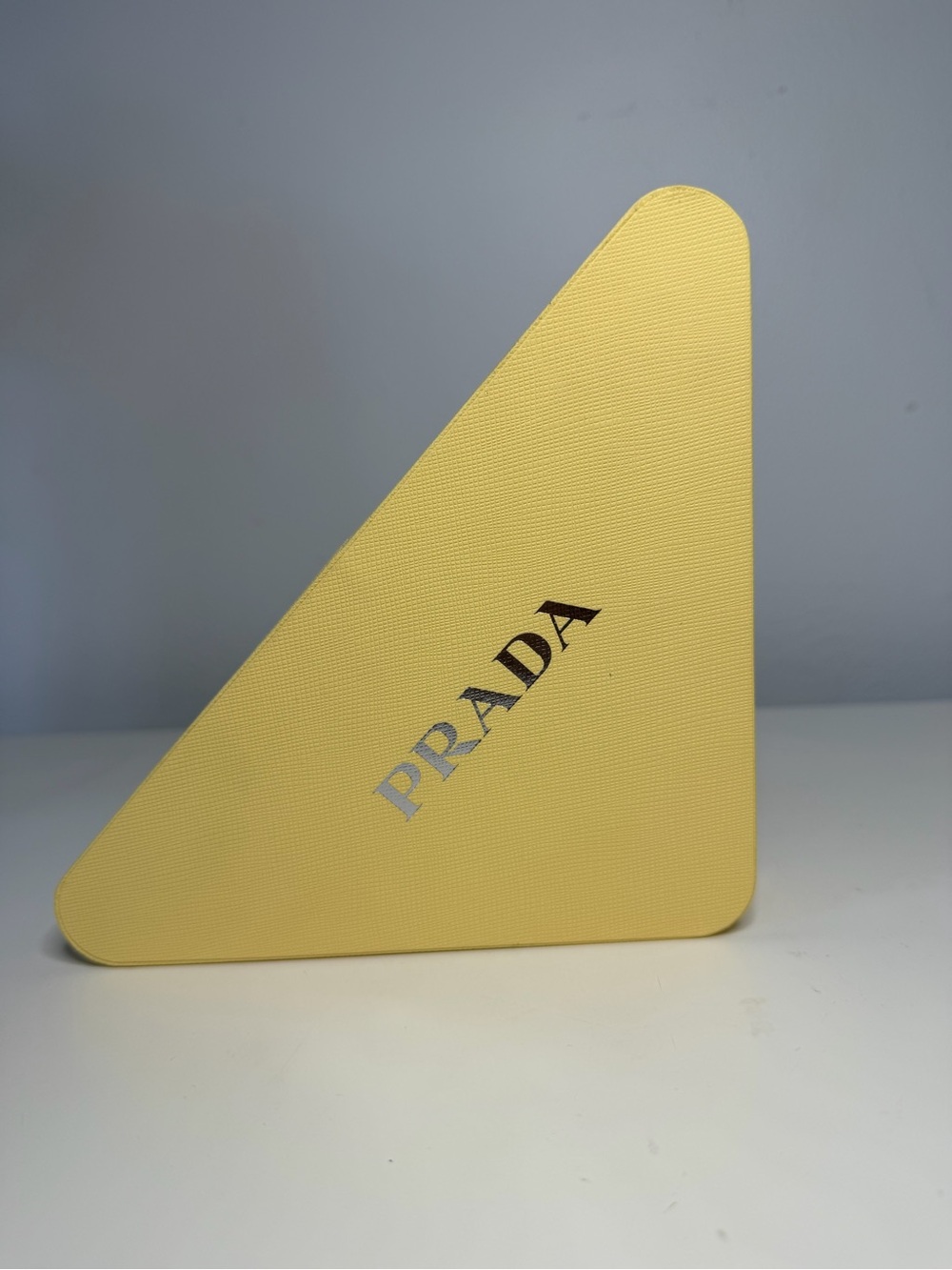 Prada Banana Yellow Triangular Logo Storage Box